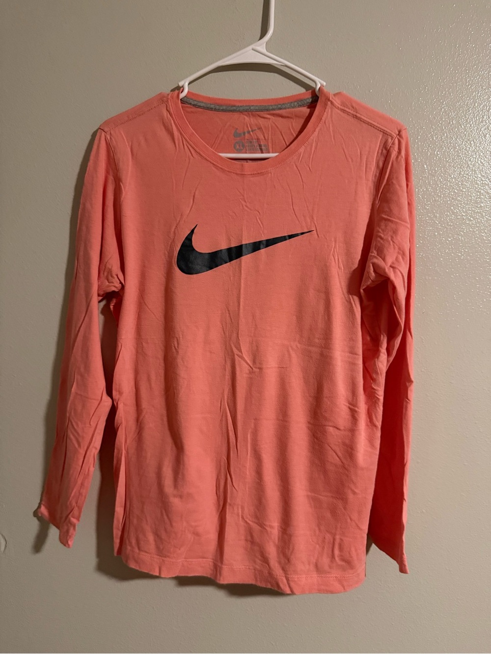 Nike Kids Long-Sleeve Tee in Coral
